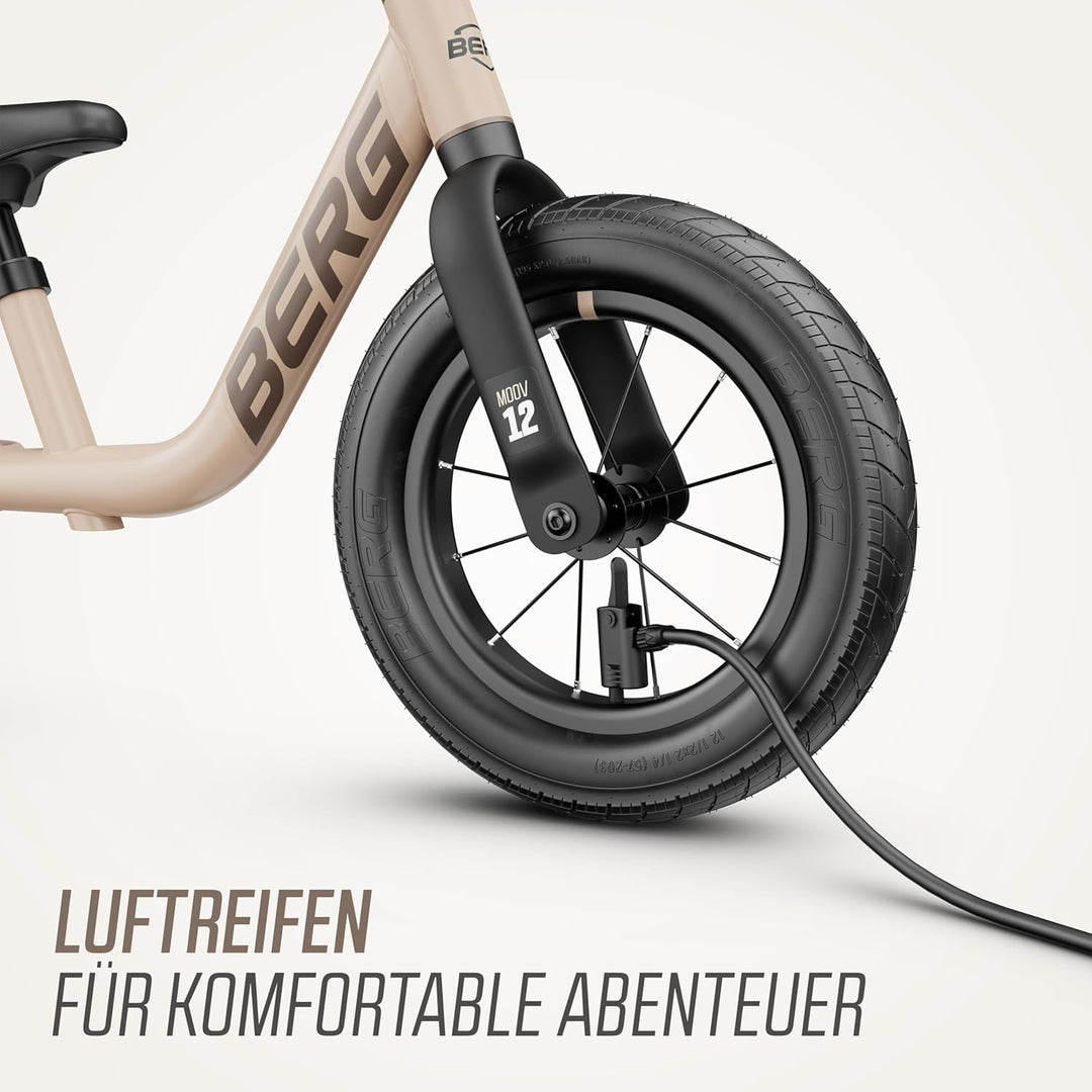 BERG MOOV 12 Laufrad | ab 2,5 Jahre | 12 Zoll | Lauflernrad bis 30 kg mit Luftreifen | Lenkrad und S