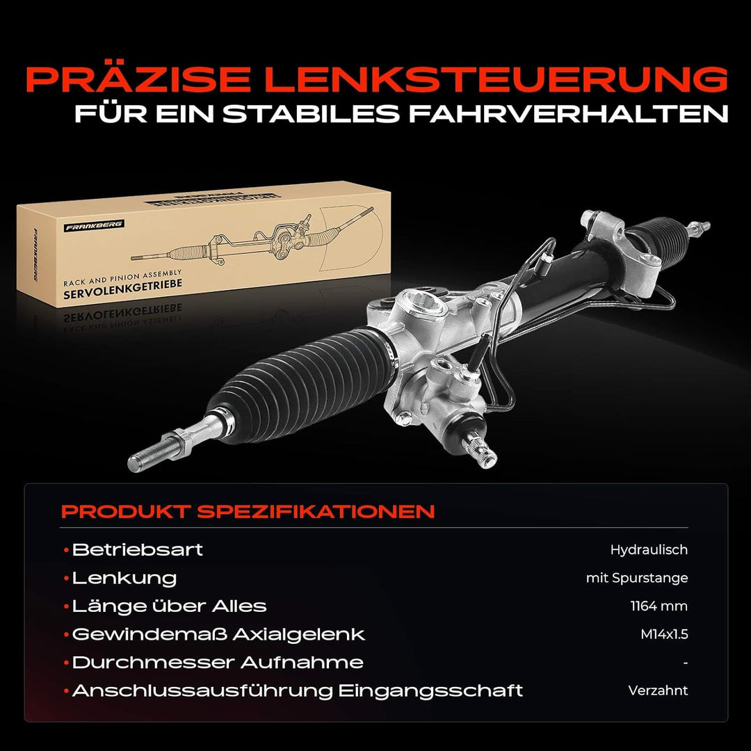Frankberg Lenkgetriebe Servolenkgetriebe Hydraulisch für Linkslenker Kompatibel mit NP300 Navara D40
