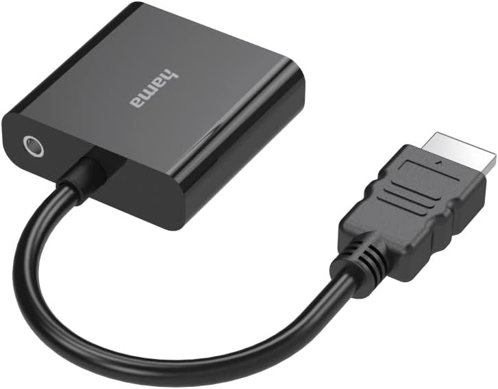 Hama HDMI auf VGA Adapter Full HD 1080p (HDMI Stecker, VGA Buchse und Klinken Buchse, Adapter zum An