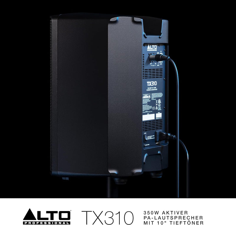 Alto Professional TX310 – 350W aktiver PA-Lautsprecher mit 10" Tieftöner für mobile DJs und Musiker,