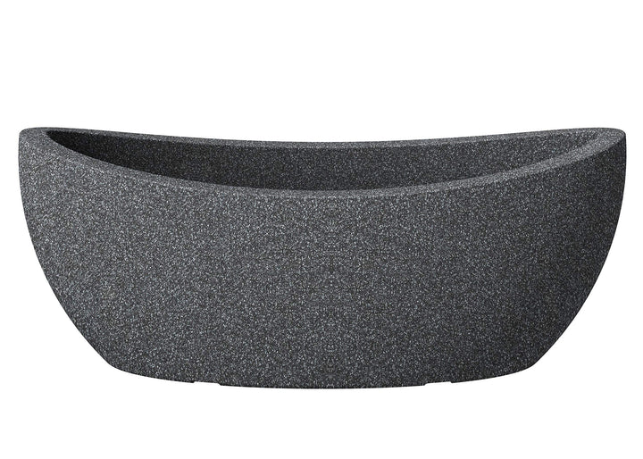 Scheurich Wave Globe Jardiniere, ovale Pflanzschale aus Kunststoff, Schwarz-Granit, 58 cm lang, 24 c