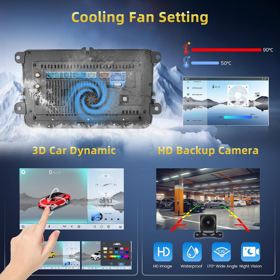 Roinvou 8 Core 4+64G Android15 Autoradio für VW Golf 5 6 Passat Polo Tiguan Touran Caddy Skoda Wirel