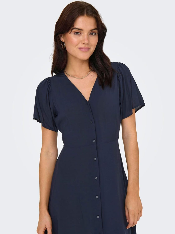ONLY Damen Viskose Sommer-Kleid Onlnova Life Lucy mit Blumenmuster S Night Sky 1, S Night Sky 1
