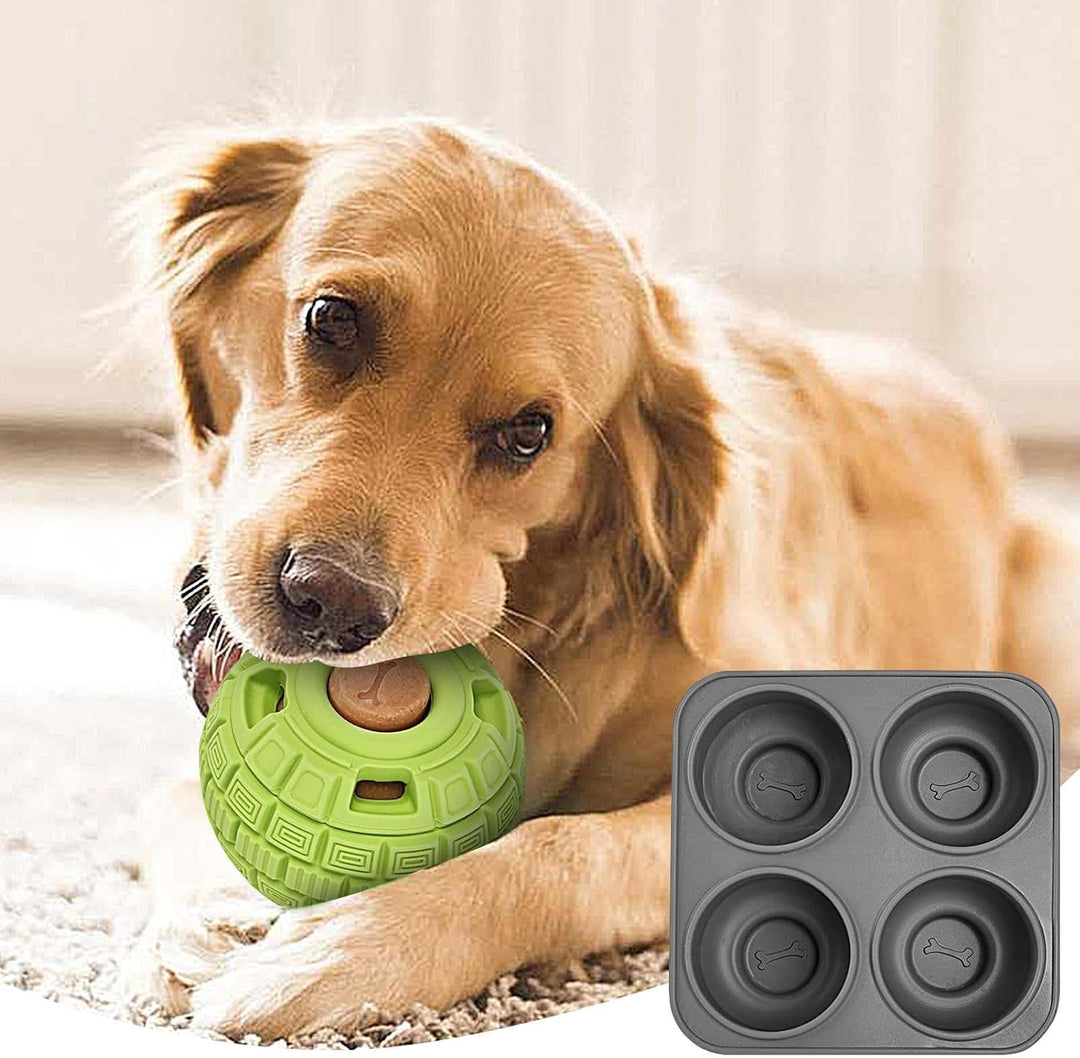 Popsicle Hundespielzeug, Leckerli-Dosierung, Kauspielzeug für Hunde mit 4 Mulden, Silikonschalen – E