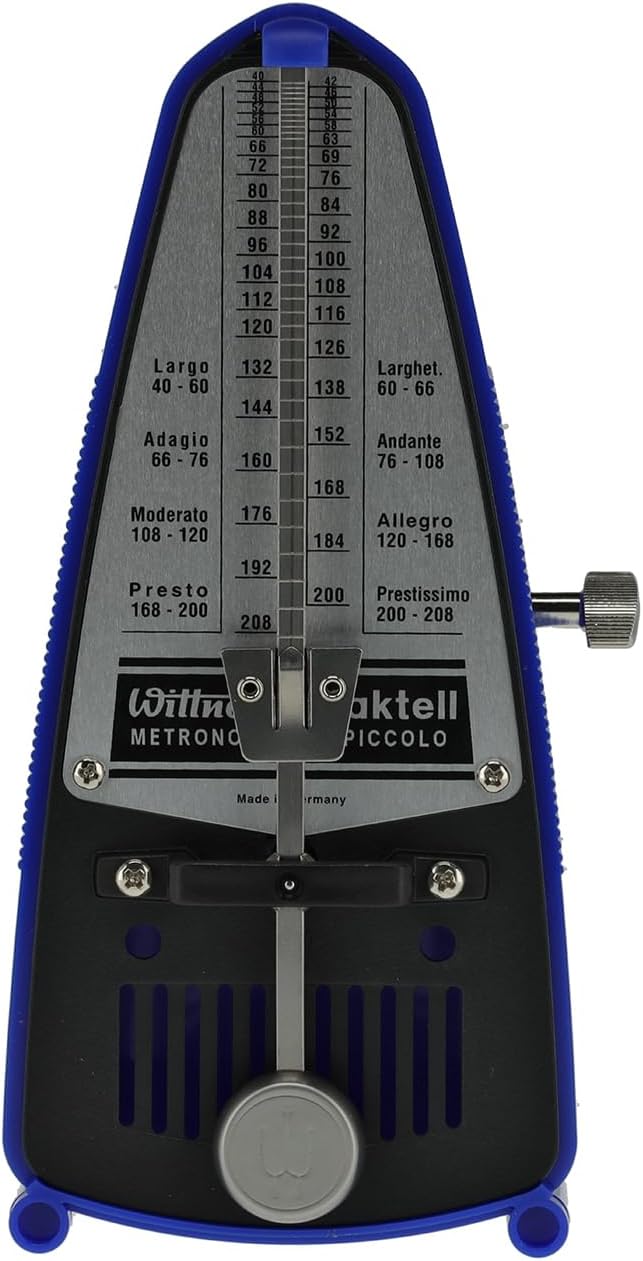 Wittner Metronom 837 Kunststoffgehäuse ohne Glocke Taktell Piccolo blau blau Single, blau Single