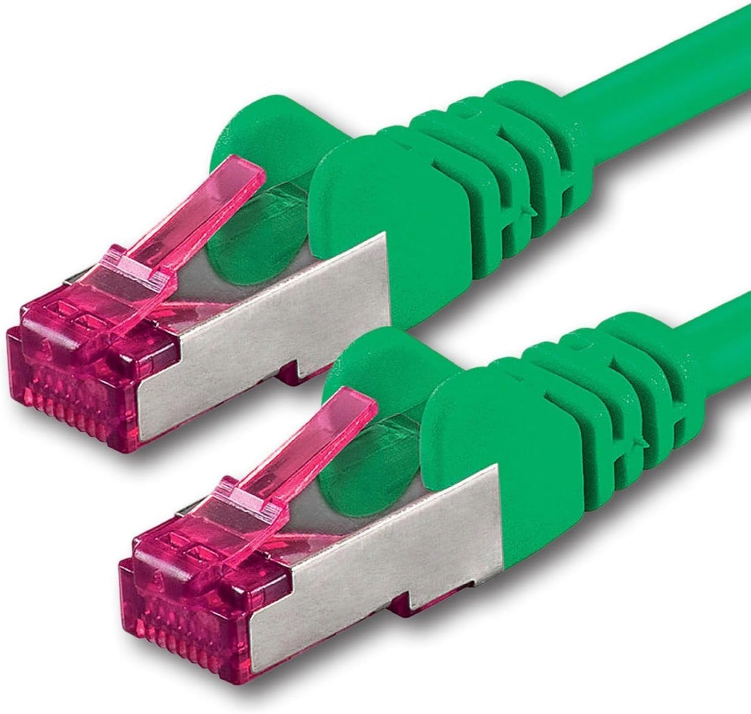 1aTTack.de 30m - grün - 1 Stück - Netzwerkkabel CAT6a (10Gb/s) S-FTP CAT 6a Lankabel - GHMT zertifiz