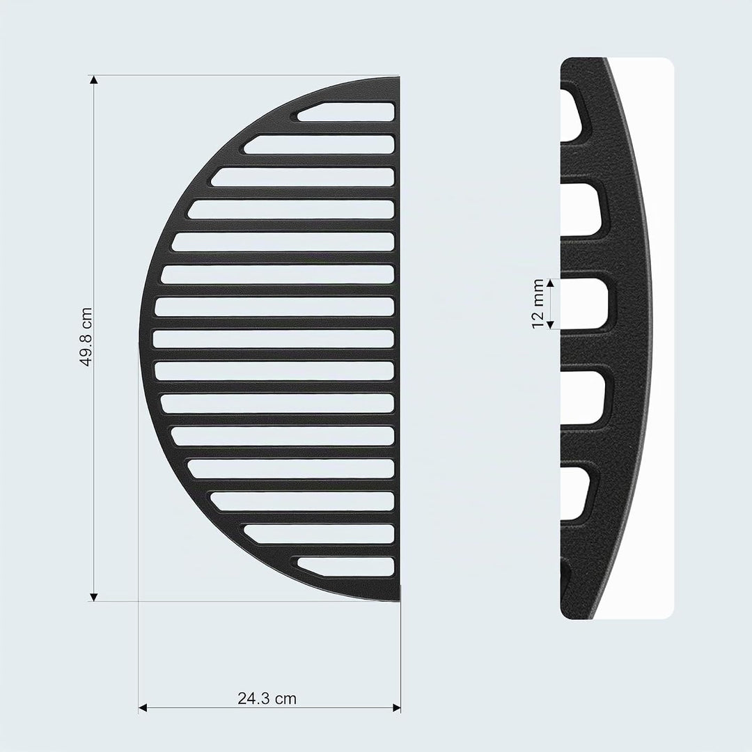 Wiltec Gusseisen Grillrost und Grillplatte, Gussrost für Grill mit guter Hitzespeicherung, Grillgitt