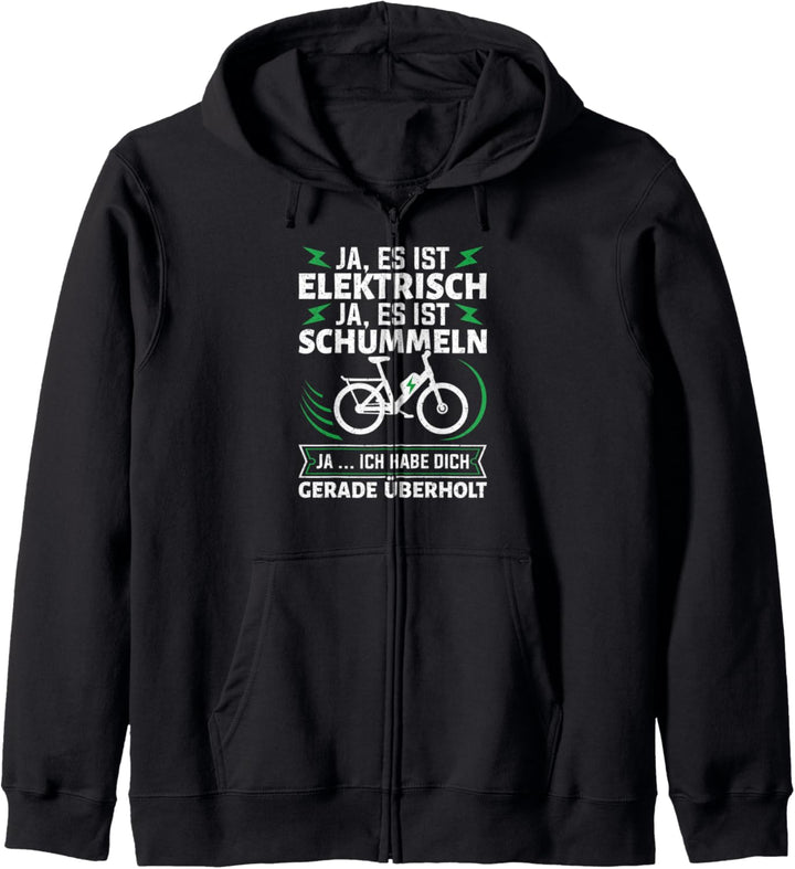 Ja es ist elektrisch Downhill Spruch Radfahrerin Kapuzenjacke