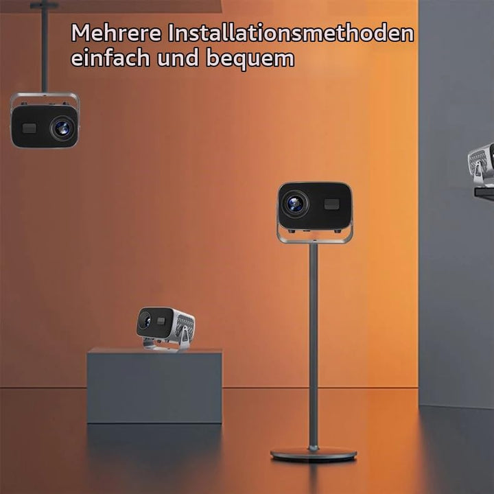 Smarter Projektor, Android 11-System, 1080P mit 4K-Unterstützung, Keystone-Korrektur, WiFi 6 &amp; Bluet