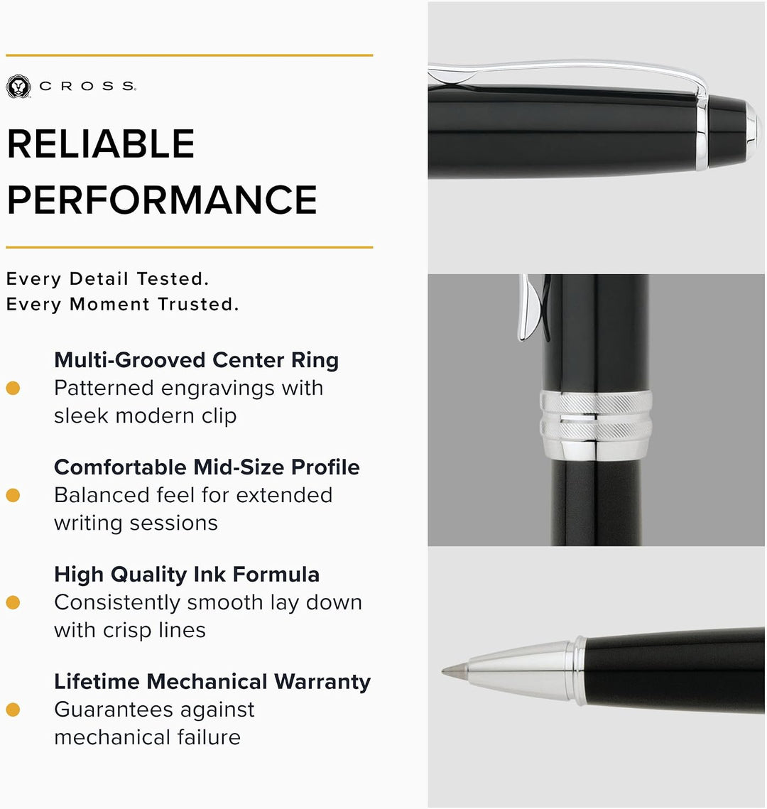 Cross Bailey Rollerball Selectip Pen (Schreibfarbe schwarz, Strichstärke M, in Premium Geschenkbox)
