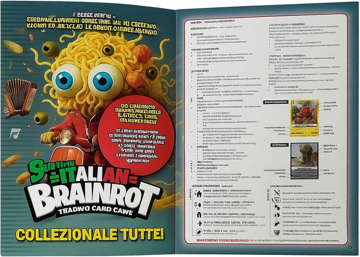 SKIFIDOL ITALIAN BRAINROT Exklusives Album + 5 versiegelte Beutel à 7 Karten - Trading Card Game Kol