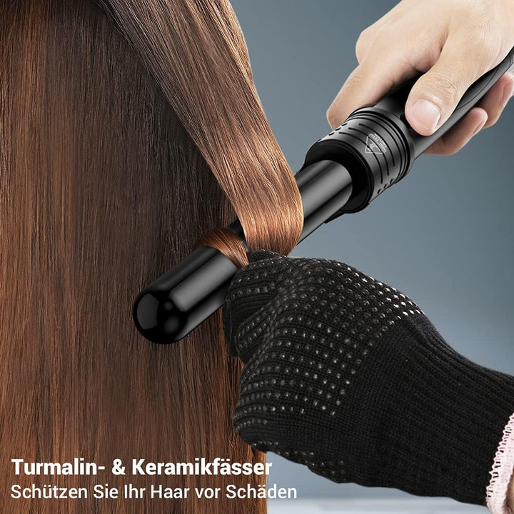 ELEHOT-Store Lockenstab 5 in 1 LCD Keramikbeschichtung Austauschbare Aufsätzen Curling iron mit Hand