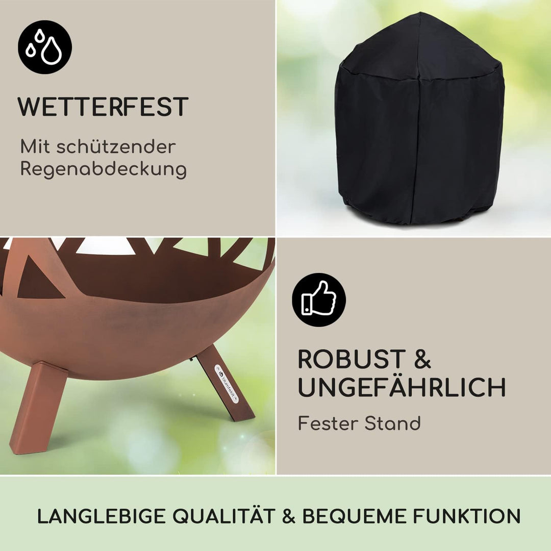 Blumfeldt Feuerschale, Robuste Outdoor Stahl-Feuerschale Gross für Balkon & Camping, Mobile Feuersch