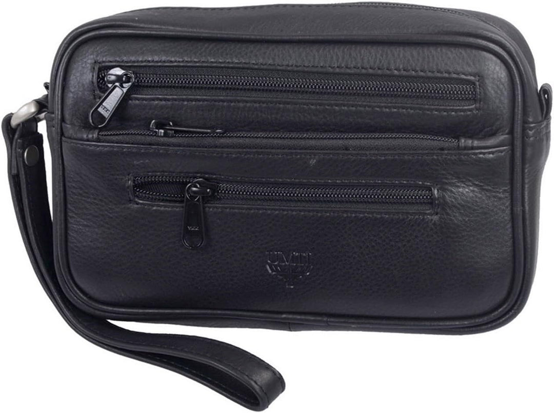UMTI Leder Handgelenktasche für Männer aus Rindleder (126B) Herrentasche echtes Leder Tasche Bag Neu