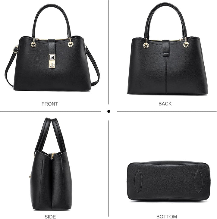 NICOLE & DORIS Klein Tasche Einfach und Elegant Schultertaschen Damen Handtasche mit Fächern Multifu