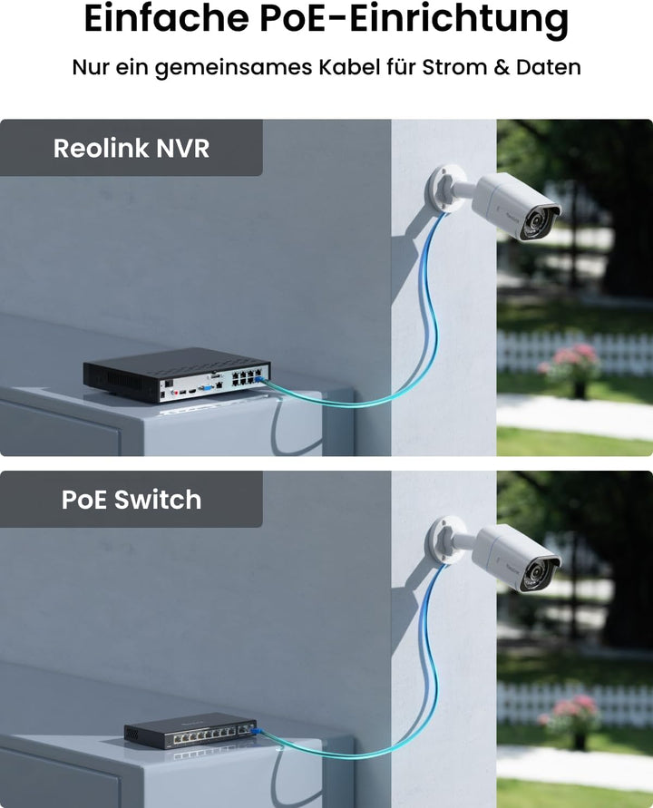 Reolink 4K Smarte PoE Überwachungskamera Aussen mit Personen-/Fahrzeug-/Tiererkennung, 8MP IP Kamera