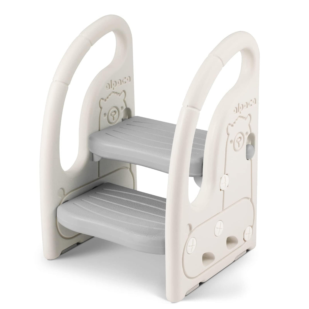 Onasti Tritthocker für Kinder, Dreistufiger Höhenverstellbar Tritt-Schemel Kinderschemel für Baby, B