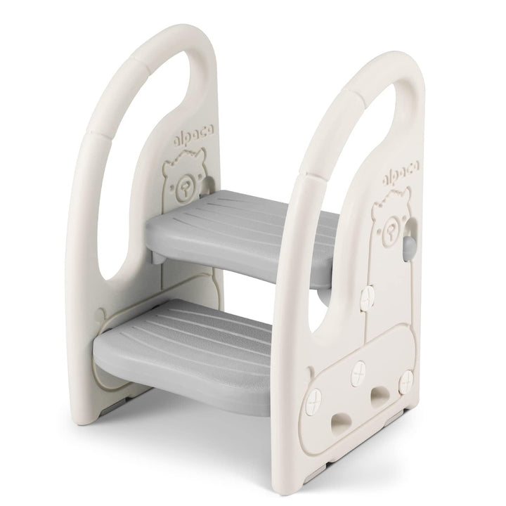 Onasti Tritthocker für Kinder, Dreistufiger Höhenverstellbar Tritt-Schemel Kinderschemel für Baby, B