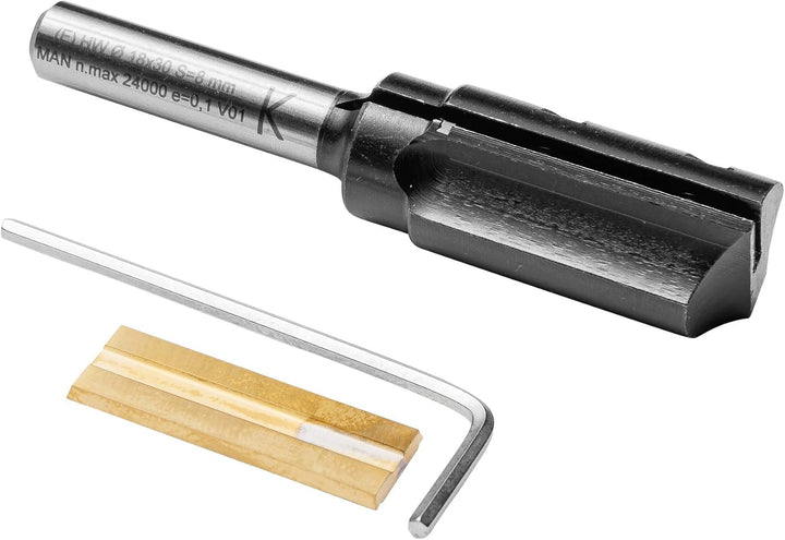 ENT 20048 Wendeplatten - Nutfräser HW, Schaft (S) 8 mm, Durchmesser (D) 18 mm, NL 30 mm, Z1, GL 74 m