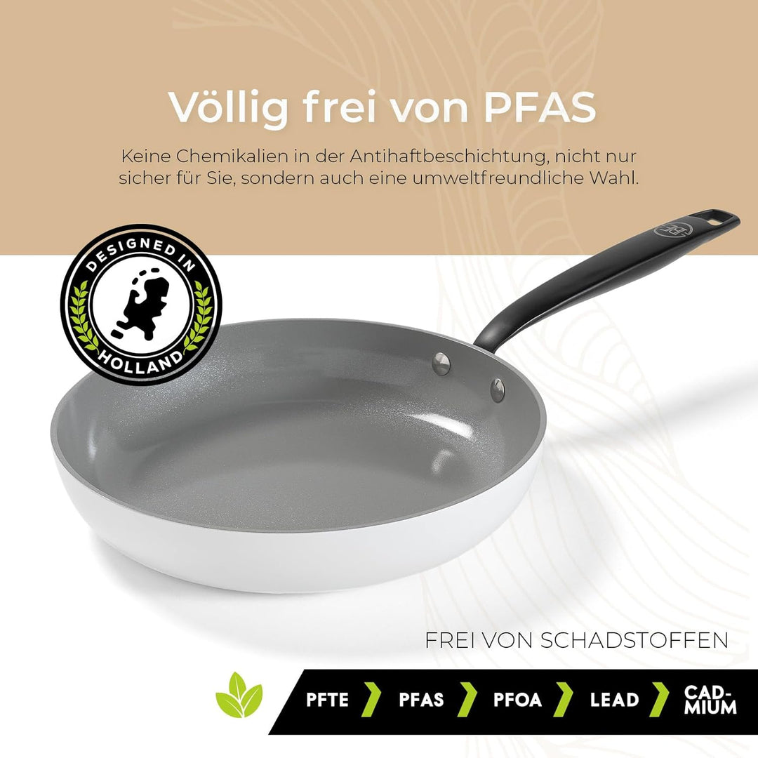 Be Living Essential Pfannenset 3-teilig, Bratpfanne 20/24/28 cm, Non Stick Keramik Antihaft, Indukti