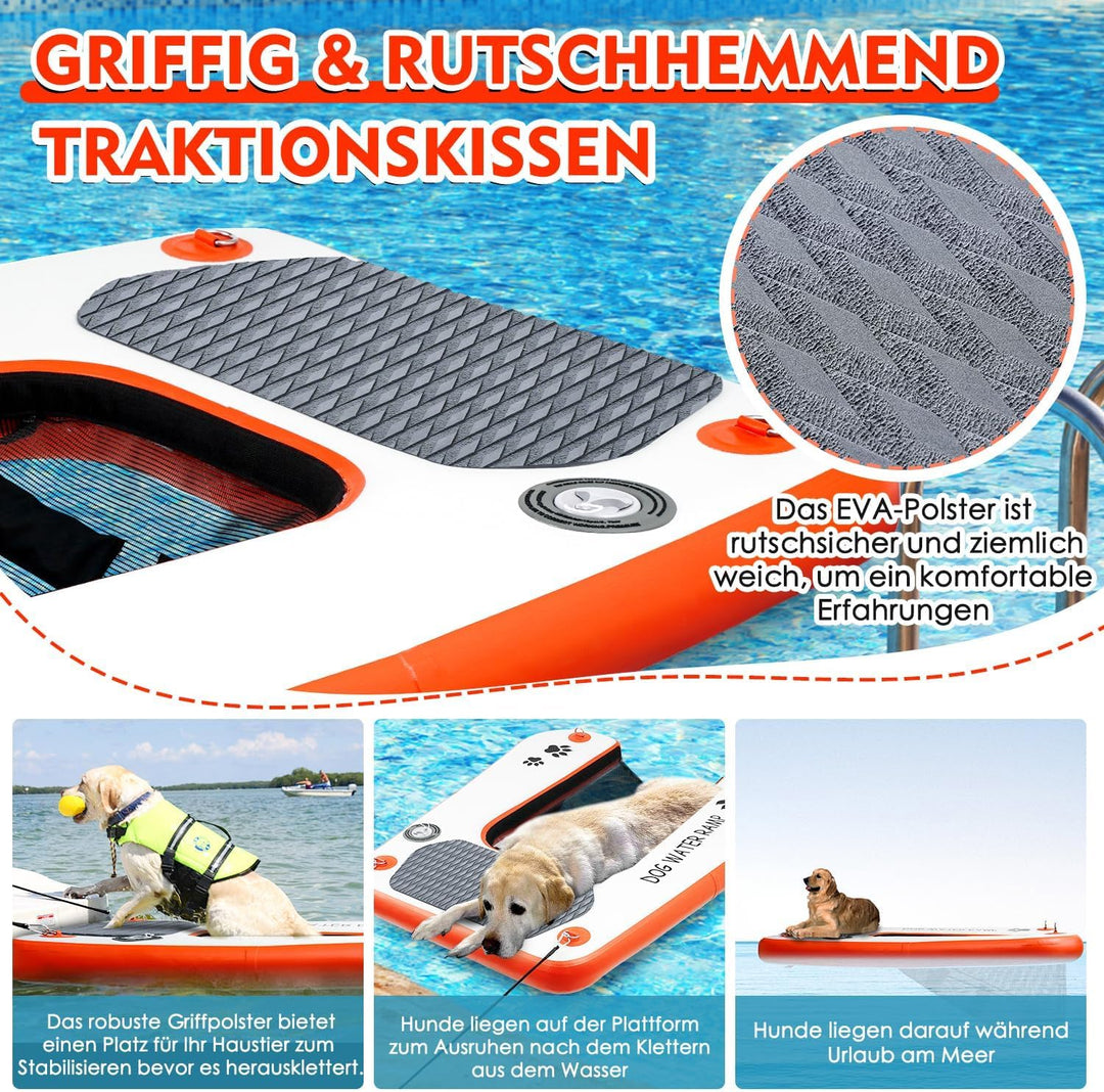 Hundewasserrampe Extra Breite Wasserrampe Pool Leiter, Float Welpen Planke für Pool, Dock & Boot, Ha