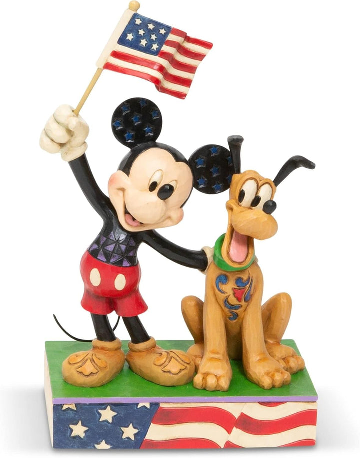 Enesco Disney Traditions von Jim Shore Mickey Mouse und Pluto Patriotic Figurine, Steinharz, one Siz