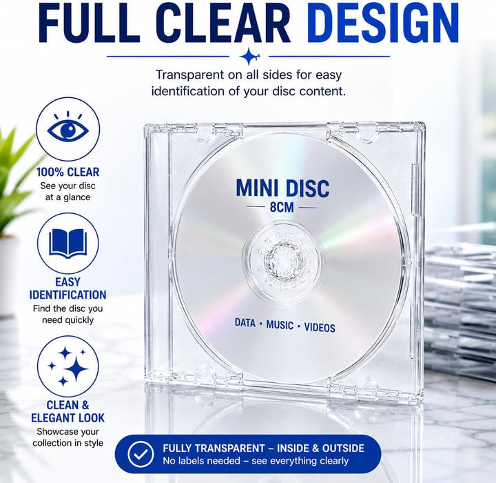 25 x Klare 8-cm-CD-Hüllen für kleine 8-cm-Discs von Dragon Trading
