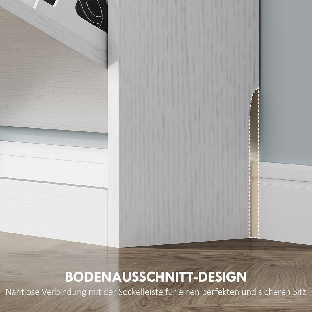HOMCOM Schuhschrank mit 3 Klappen, Schuhregal, Schuhkipper Schmal Schuhkommode für 9-12 Paar Schuhe