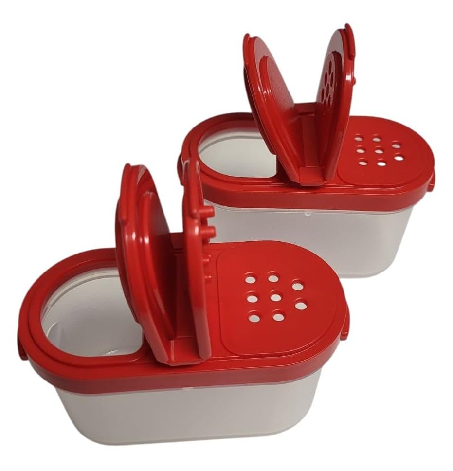Tupperware Würzling Gewürz Riese Salz- und Pfefferstreuer ideal für Auto, Büro, Camping & Unterwegs