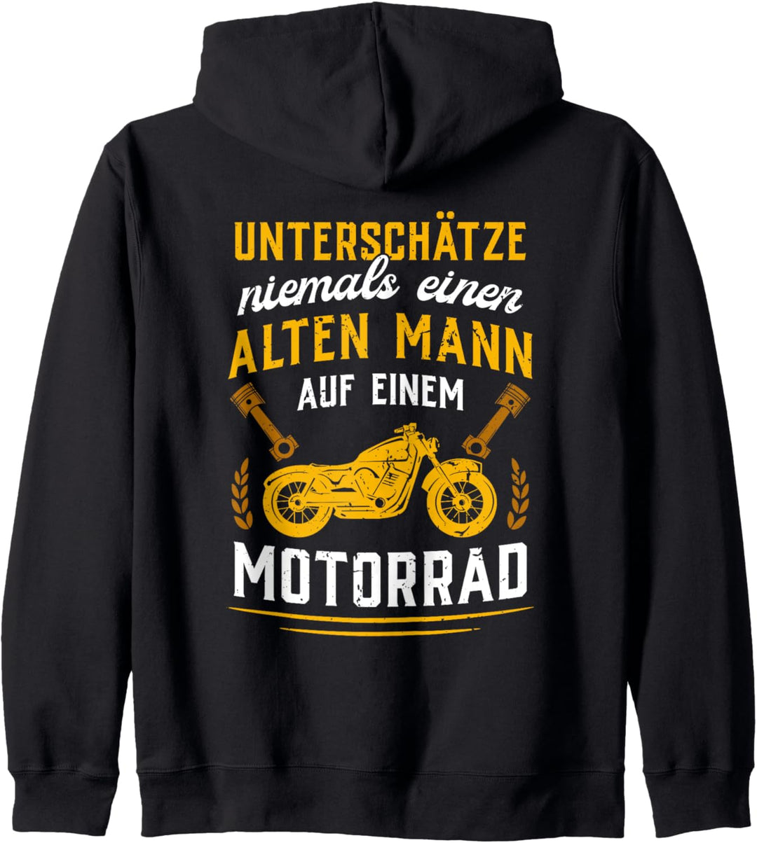 Unterschätze niemals einen alten Mann auf einem Motorrad Fun Kapuzenjacke