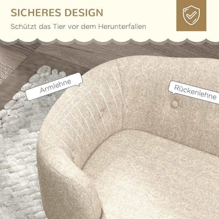 PawHut Haustiersofa Hundematte Hundebett Hundesofa Hundecouch Katzen Sofa mit Kissen Rückentasche Pl