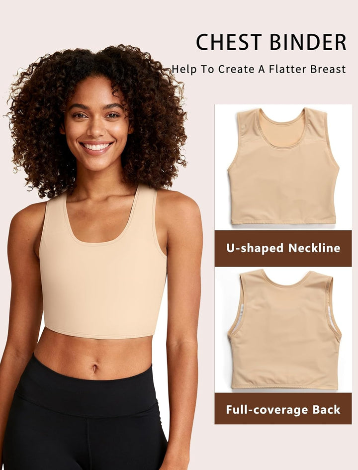 Jumwa Binder Transgender Tomboy Damen FTM Kompression Brust Binder Nude S, Nude S