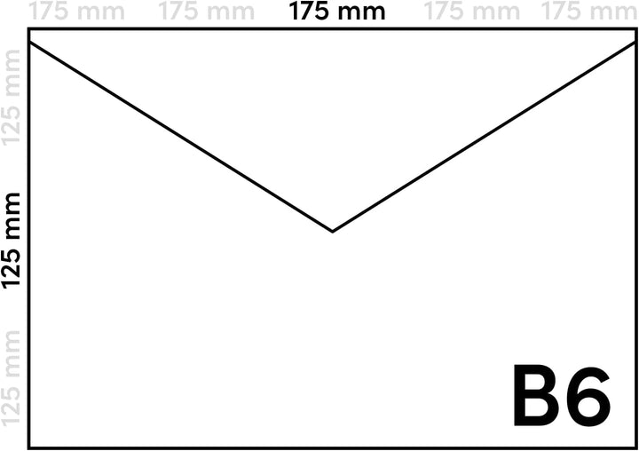 500 Weiss Brief-Umschläge DIN B6 ohne Fenster Spitzklappe nassklebend 125x175 mm 100g Amber weisse B