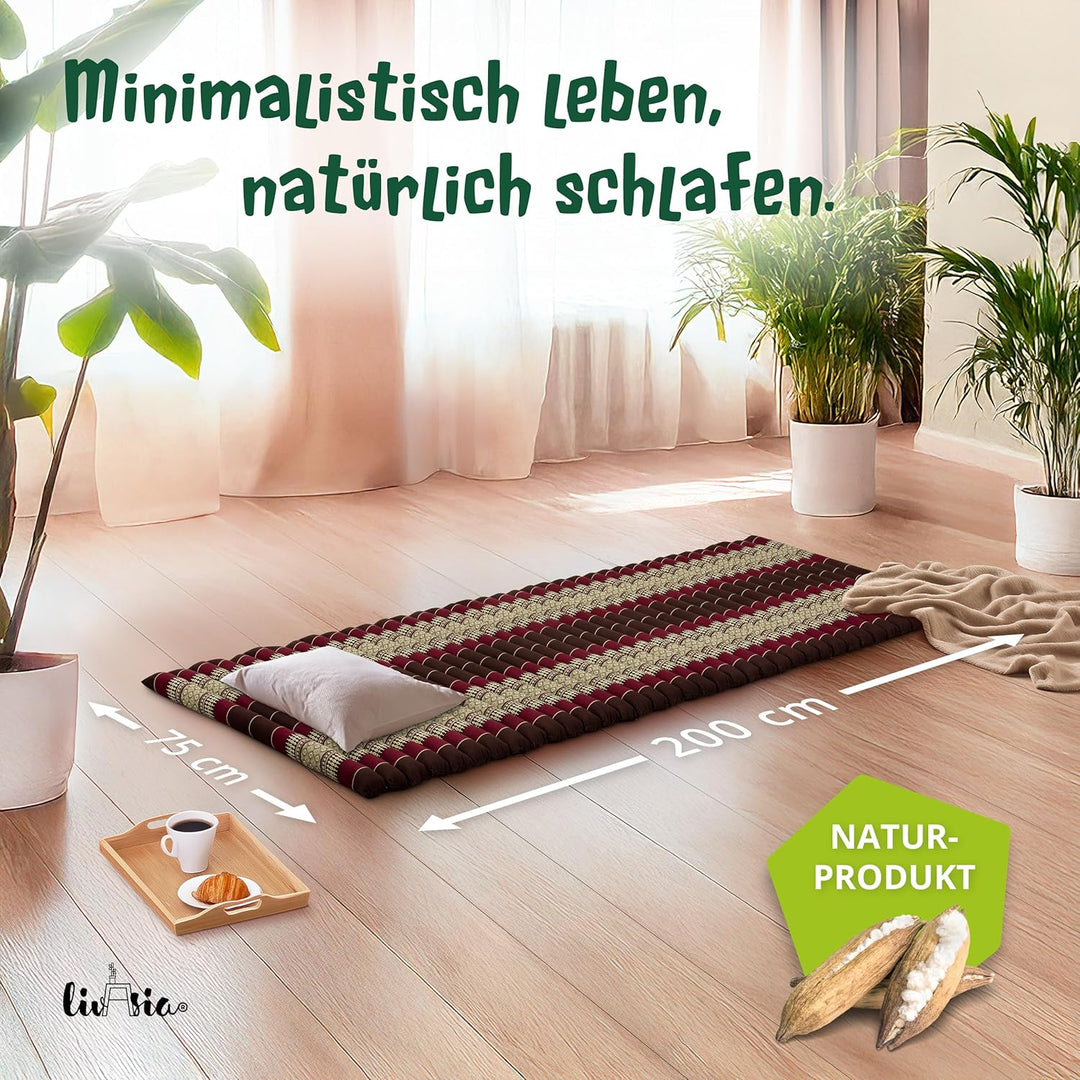 livasia Rollmatte Rollmatratze L-200x110x4,5cm, Gästebett Gästematratze 1 Person, Reisebett Kofferra
