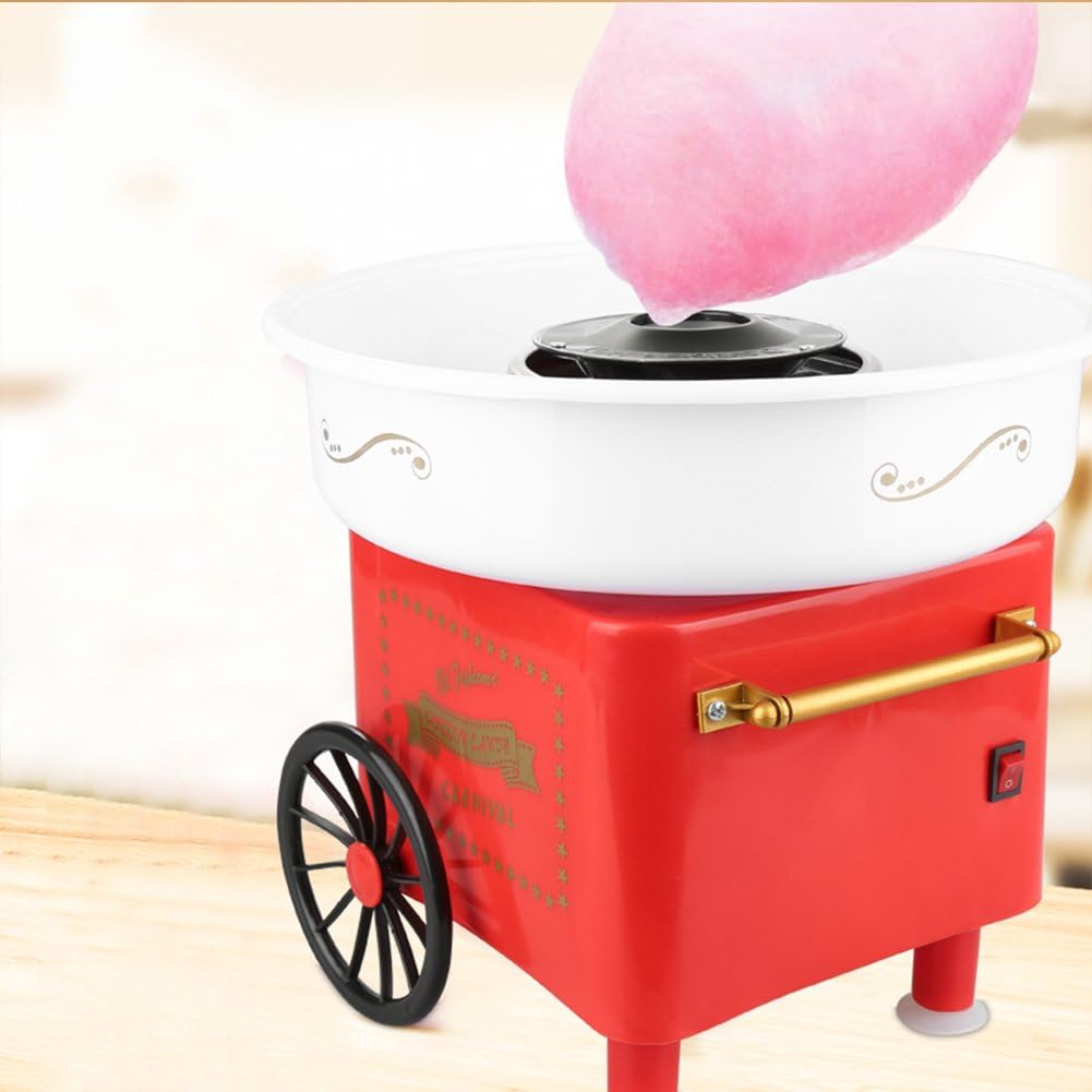 Zuckerwattemaschine 450-550 W Zuckerwatte 2 Heizröhren mit 10 Stäbchen Edelstahl Alu,Retro Cotton Ca