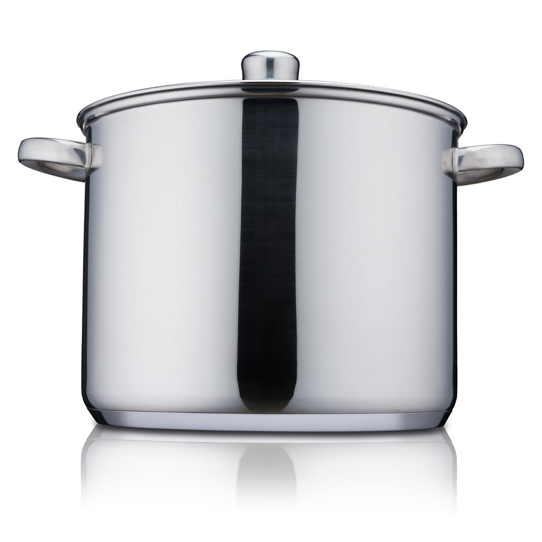 KHG Topf Kochtopf 26 cm, 10 Liter Induktion, Edelstahl unbeschichtet inkl. Glasdeckel | XXL Suppento