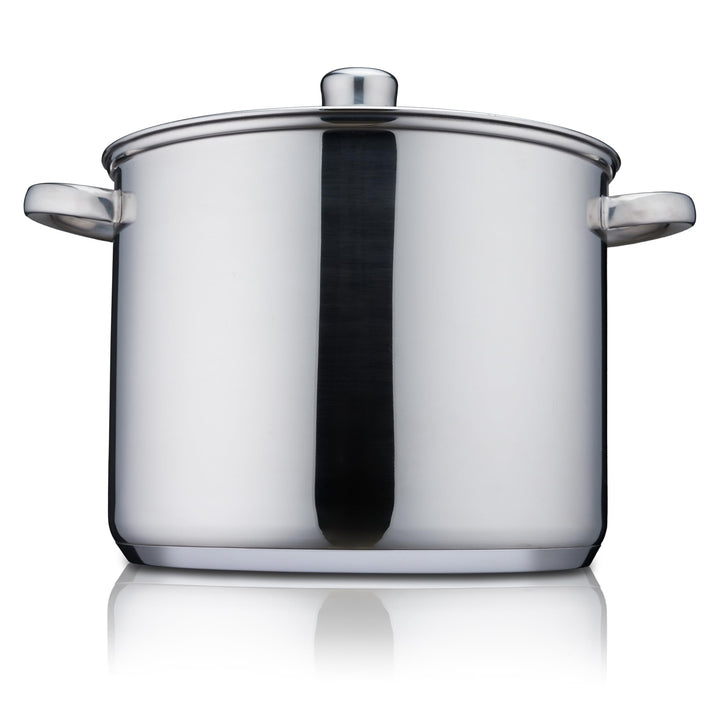 KHG Topf Kochtopf 26 cm, 10 Liter Induktion, Edelstahl unbeschichtet inkl. Glasdeckel | XXL Suppento