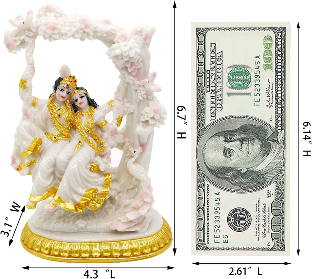 alikiki Indischer Gott Radha Krishna Statue - 17,0 cm H Indien Idol Radha Krishna Statue für indisch