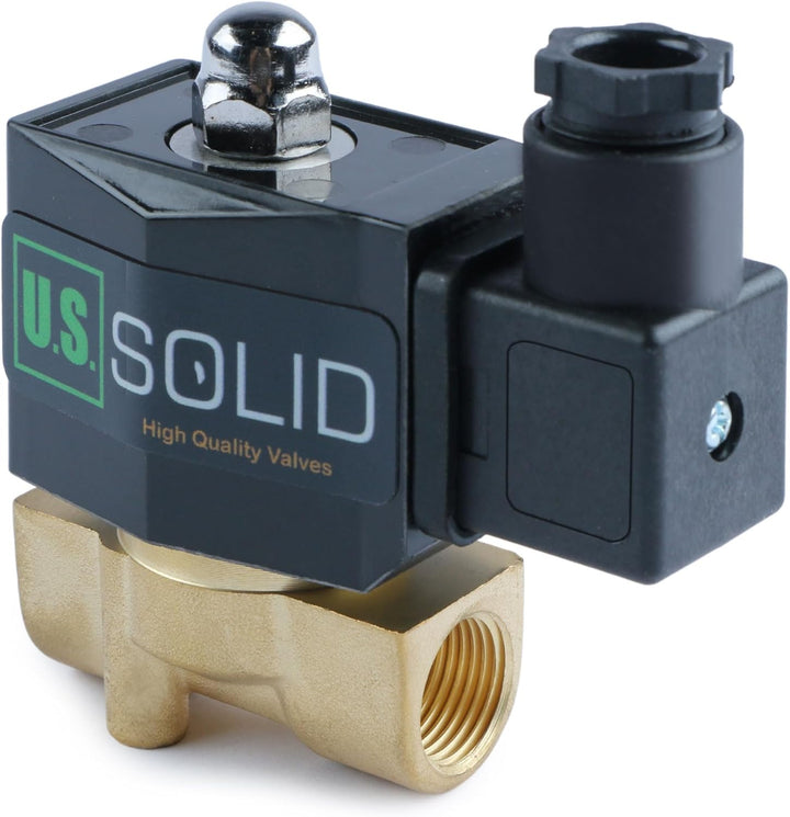 U.S. Solid Elektrisches Magnetventil 3/8 Zoll Messing, DC 12 V Gleichstrom, stromlos geschlossen, Vi