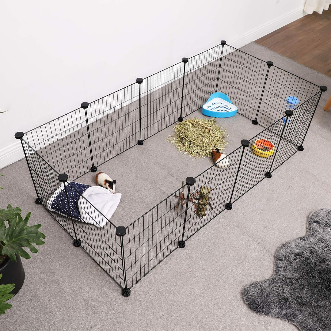 SONGMICS Freilauf, DIY-Kleintiergehege, Kleintierkäfig, Welpenauslauf, Kaninchen, Meerschweinchen, M
