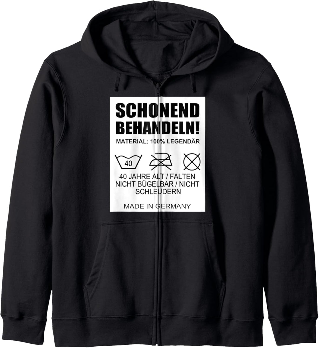 Schonend Behandeln 40 Jahre Alt 40. Geburtstag Kapuzenjacke