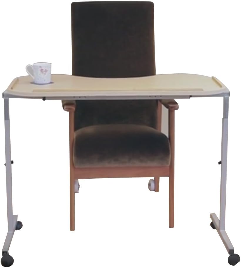 NRS Healthcare M99394 verstellbarer, ergonomisch angepasster Betttisch mit feststellbaren Rollen