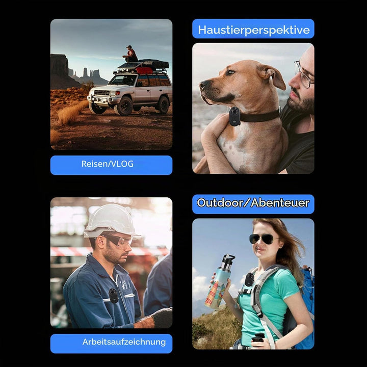 BuyWeek Daumen Action Cam 1080P WLAN, Mini Bodycam Tragbare Körperkamera Haustier Aktion Kamera mit