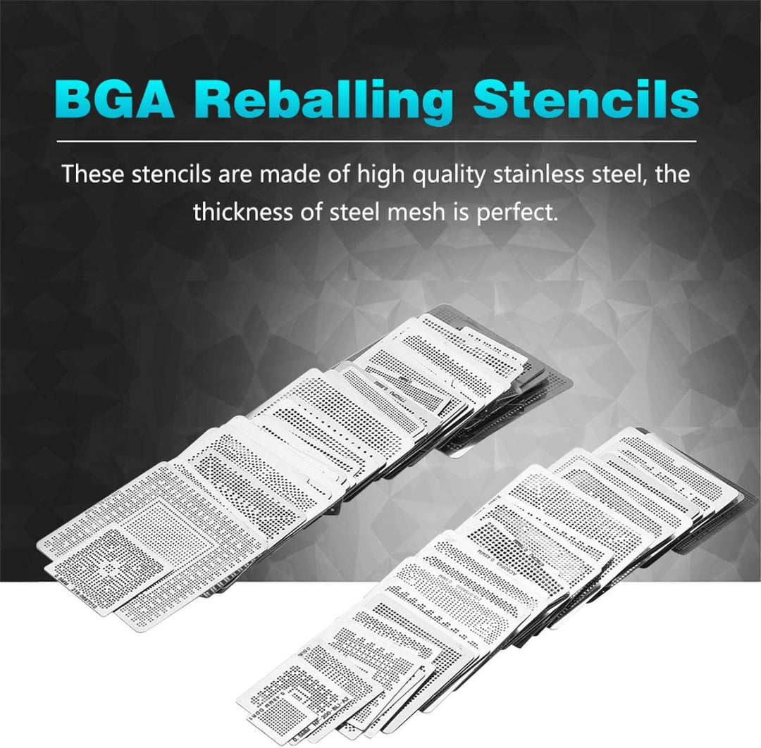 130 Stück IC Chip BGA Reballing Stencil Kits, etc für alle Arten von BGA-Chips, Lötmodelle für Lapto