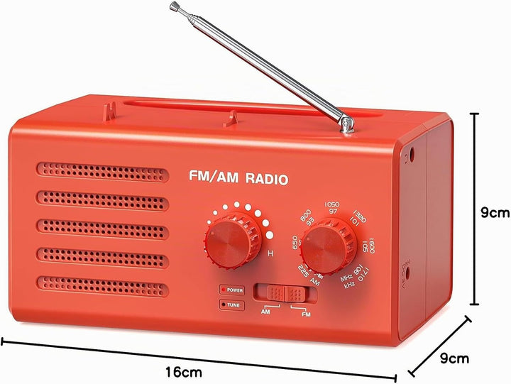 Transistorradio – AM FM Tragbares Radio mit Bestem Empfang, Eingebautem Lautsprecher, Kopfhöreransch
