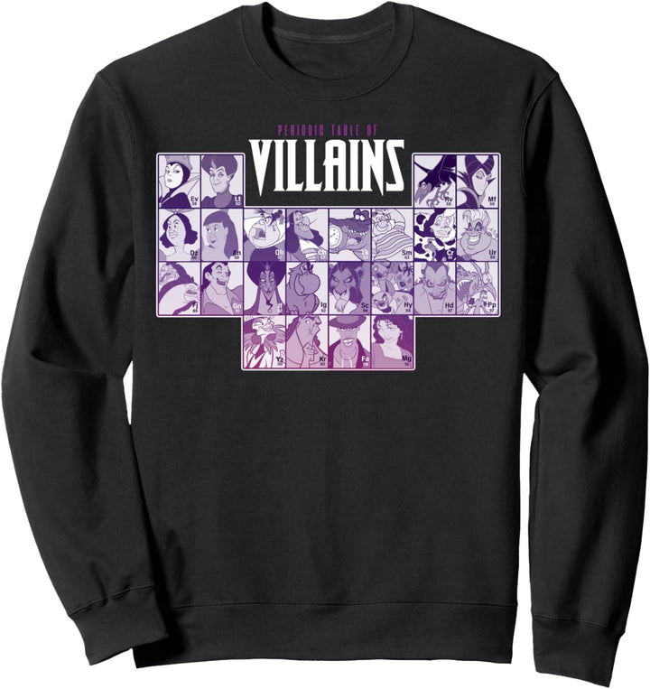 Disney Villains Periodic Table Of Villains Group Shot Sweatshirt