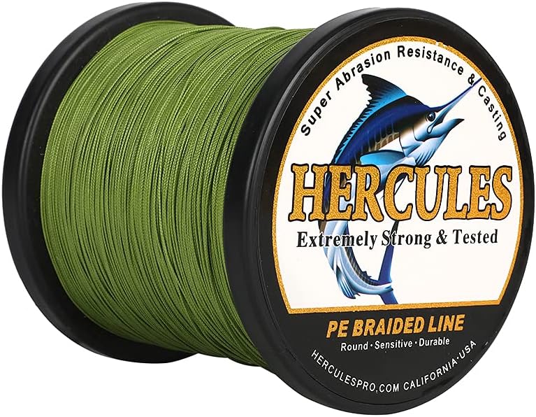 HERCULES Geflochtene Angelschnur 12 Stränge, 100-2000 m 109-2196 Yards Geflochtene Fischschnur, 10lb