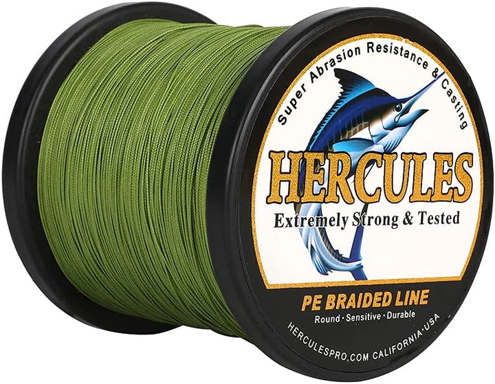 HERCULES Geflochtene Angelschnur 12 Stränge, 100-2000 m 109-2196 Yards Geflochtene Fischschnur, 10lb