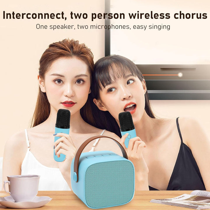 Bluetooth-Karaoke-Maschine für Erwachsene und Kinder, Tragbarer Stereo-Sound-Retro-Lautsprecher mit