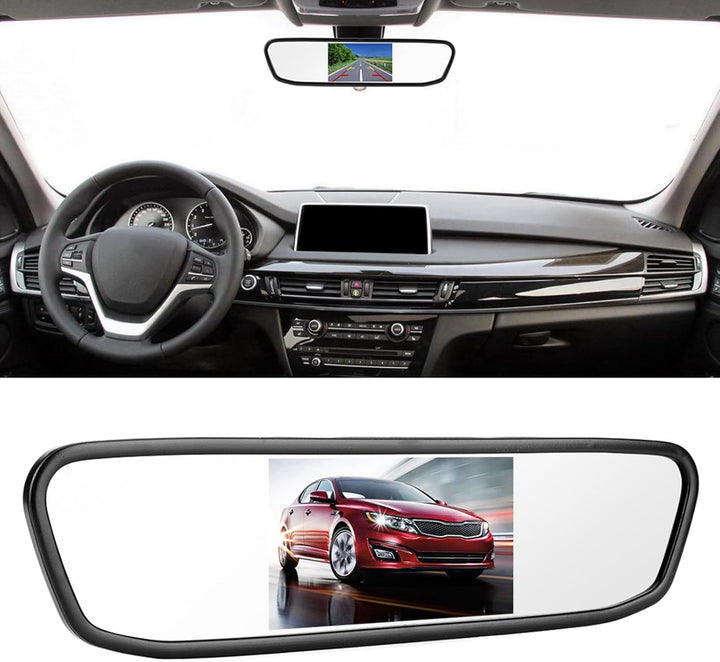 Rückfahrkamera Spiegel, Auto HD Rückspiegelmonitor, 4,3-Zoll Auto HD Rückspiegel Monitor mit Backup